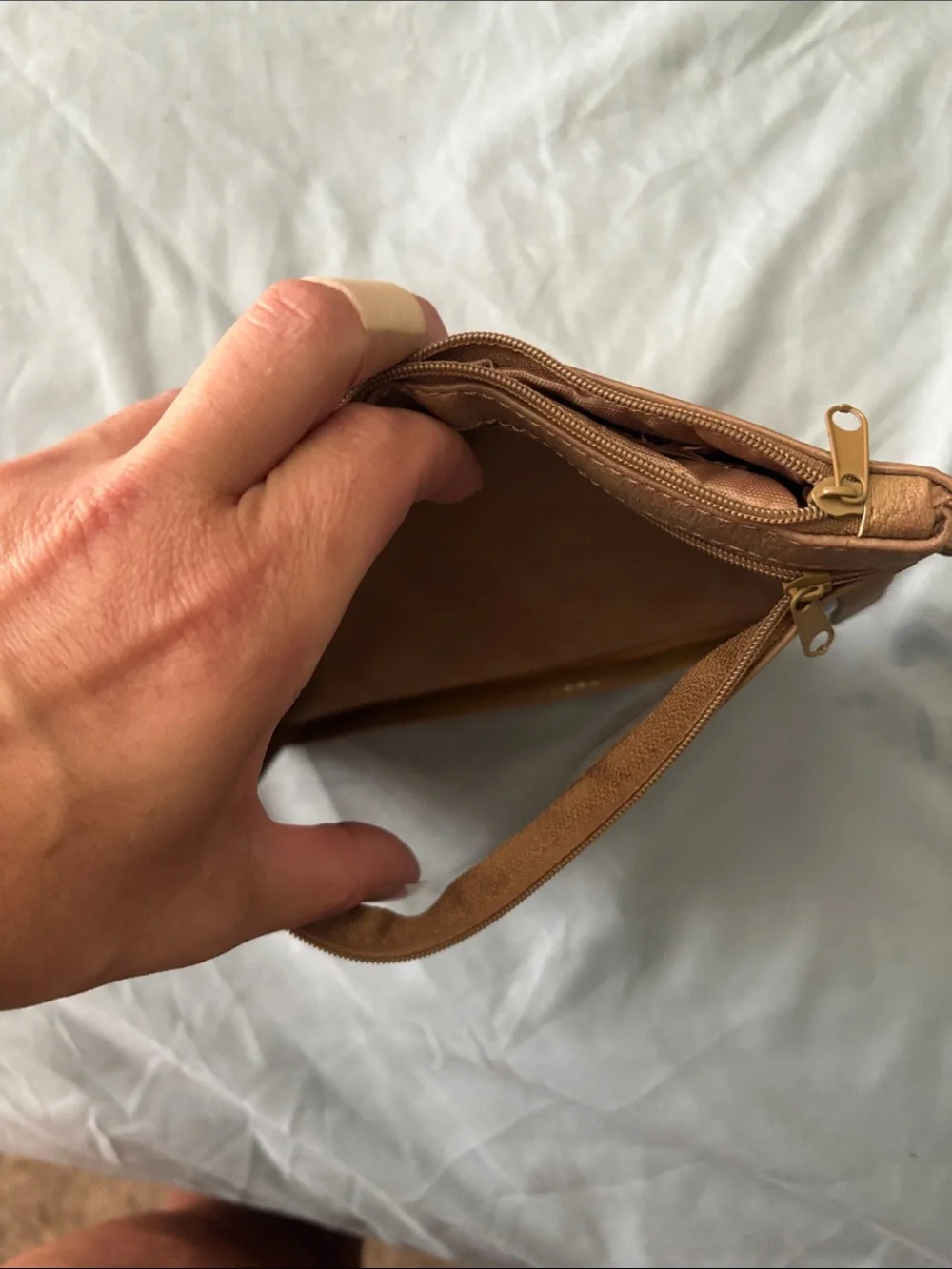 Tan Clear-Window Wristlet Wallet - Women